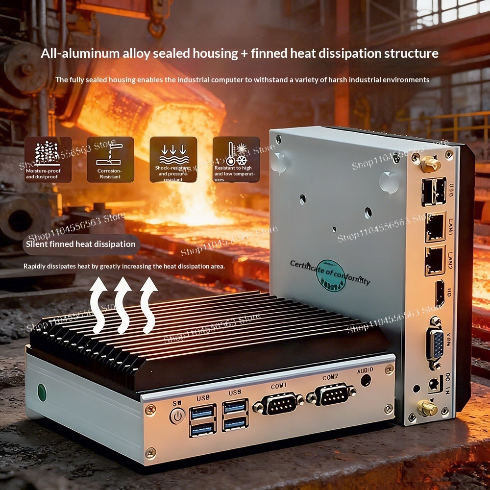 Mini Industrial PC N100 Quad C - Fanless Industrial Pc Rs485 Core I7 ulasan dan harga
