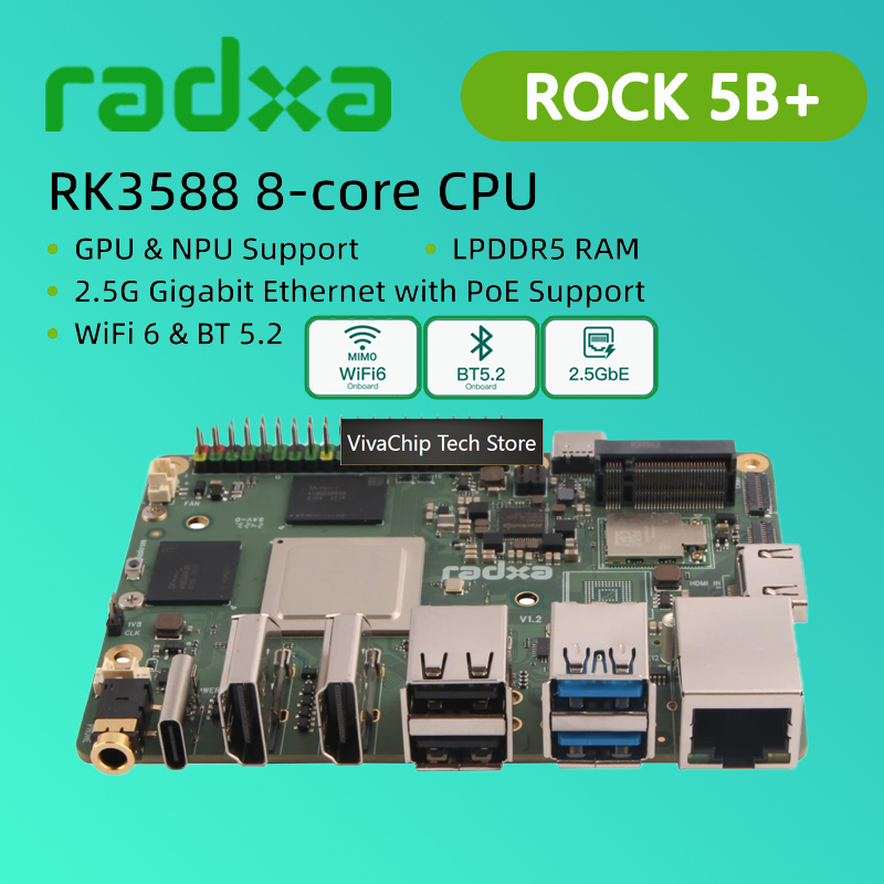 VivaChip TechRadxa ROCK 5B+ Ro - Rockchip Rk3588 Development Board ulasan dan harga